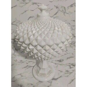 WESTMORELAND 14" SAWTOOTH COVERED COMPOTE Candy Dish Hobnail Style Rare